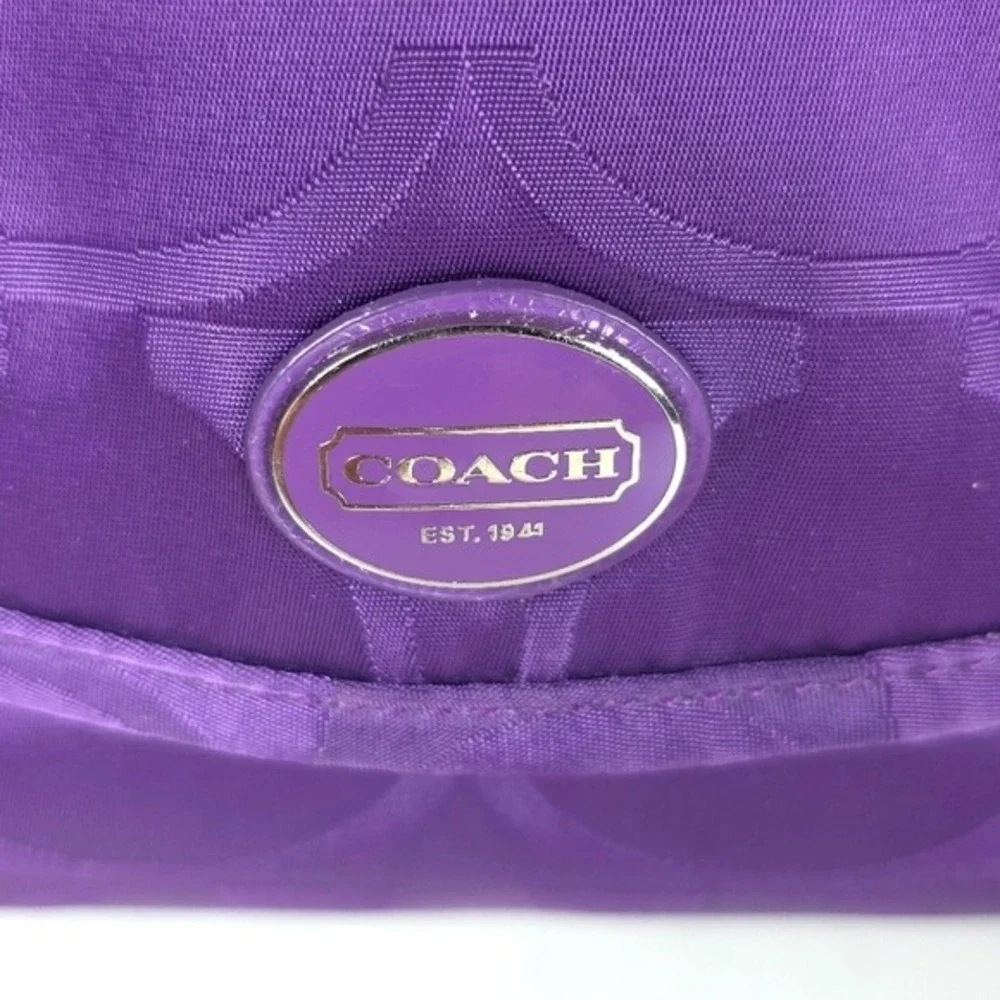 COACH VINTAGE HTF  RARE PURPLE SIGNATURE NYLON TRAVEL ORGANIZER COSMETIC BAG GUC